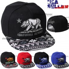 CALI Baseball Cap California Republic Hat Bear Snapback Aztec Flat Embroidered  eb-68356714
